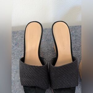 Pair of Veronica Beard Black Textured Slip-On Mules 8.5